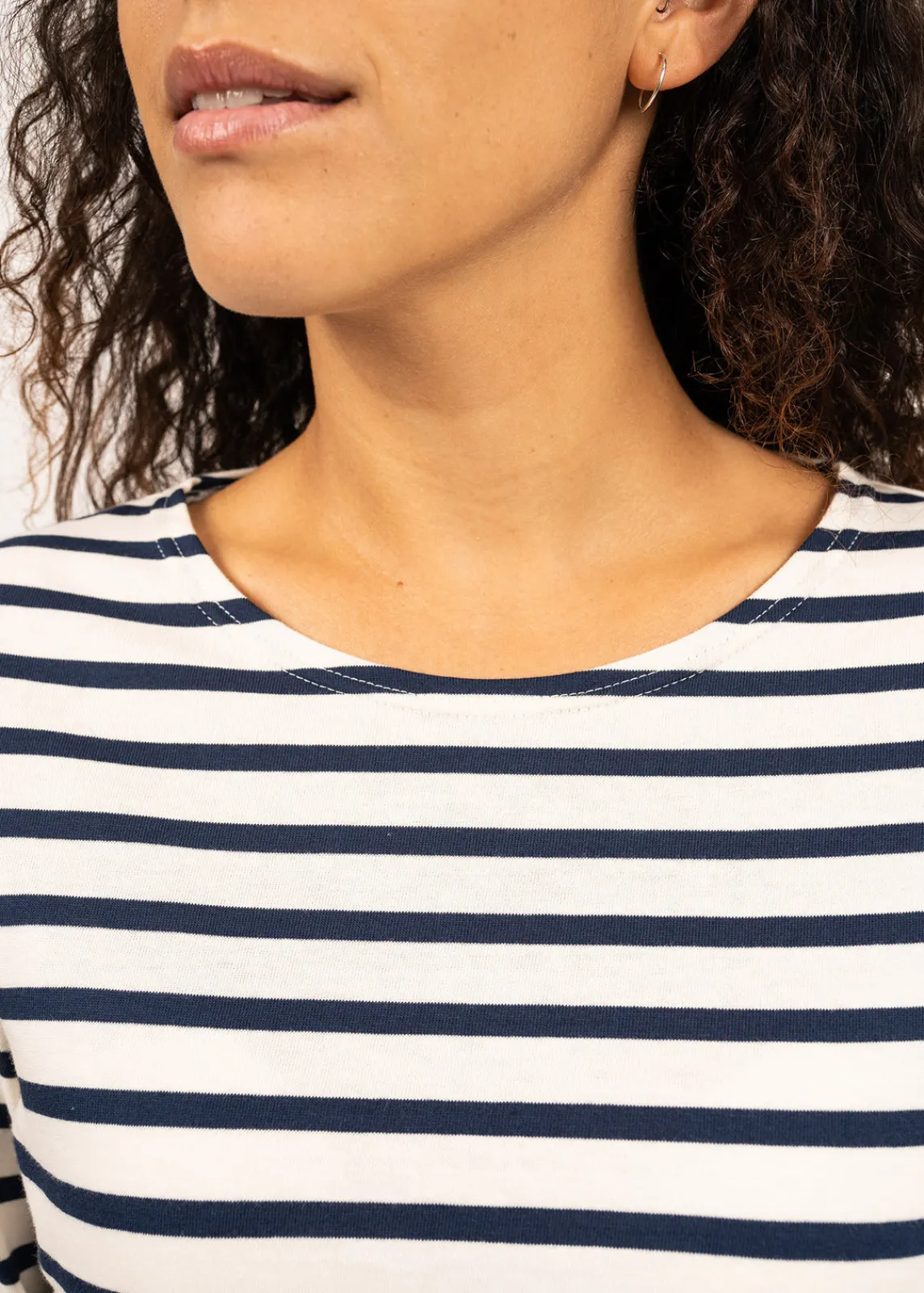 Saint James Accessories*Minquidame striped sailor shirt Ecru/marine