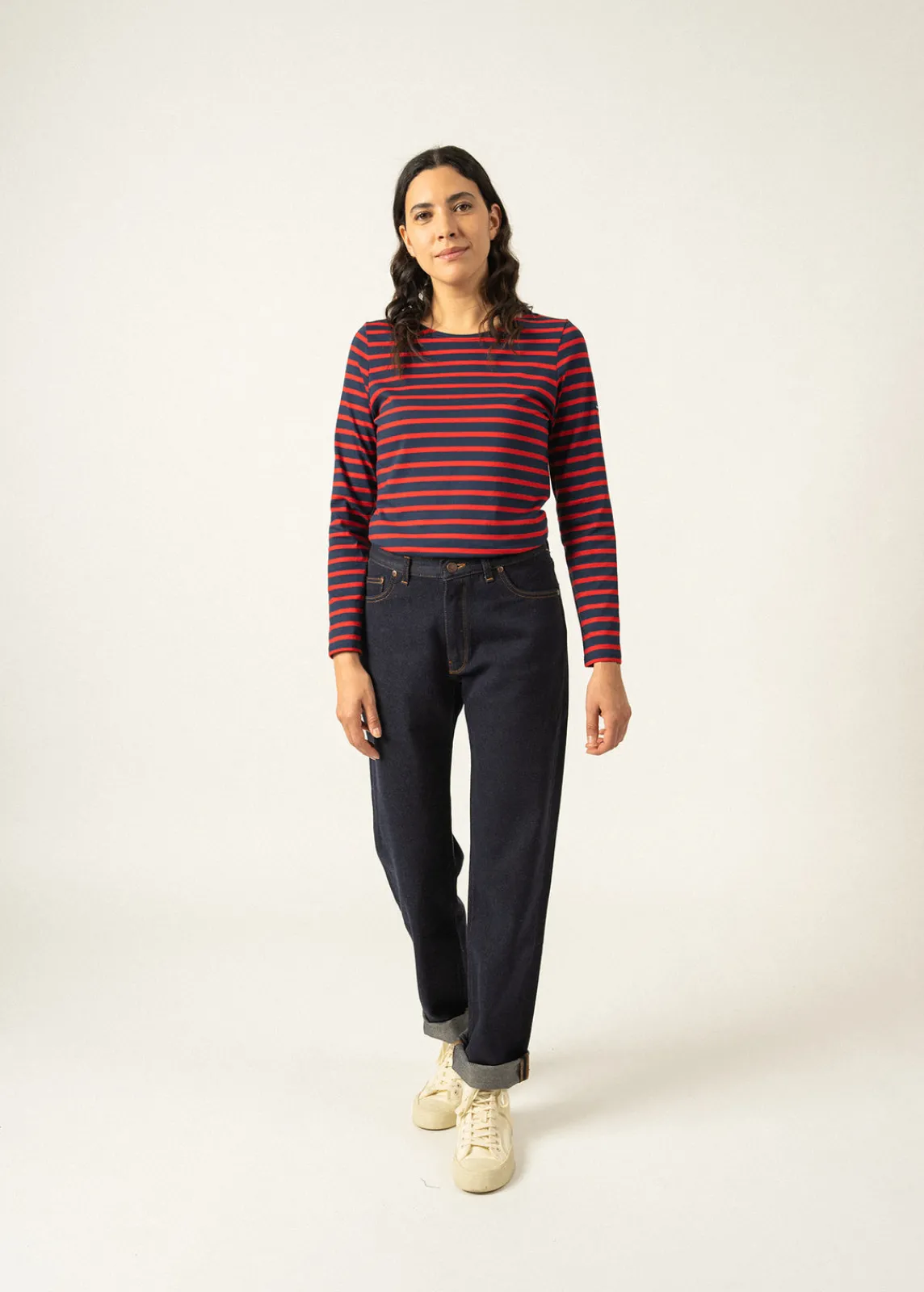 Saint James Sailor Striped Shirts*Minquidame striped sailor shirt Marine/tulipe