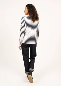 Saint James Sailor Striped Shirts*Minquidame striped sailor shirt Ecru/marine