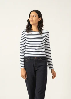 Saint James Accessories*Minquidame striped sailor shirt Neige/marine