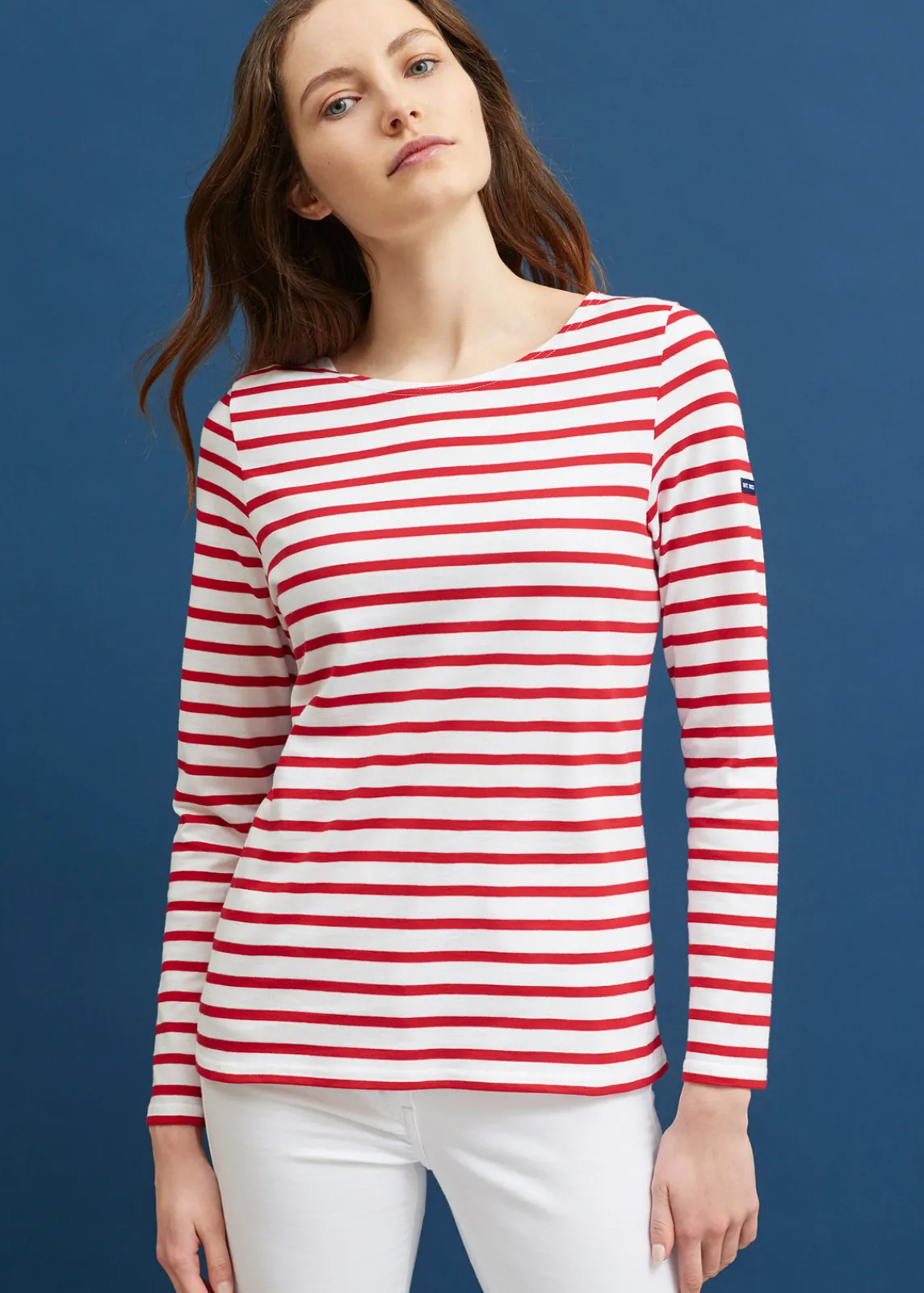 Saint James Sailor Striped Shirts|Sailor Striped Shirts*Minquidame striped sailor shirt Neige/tulipe