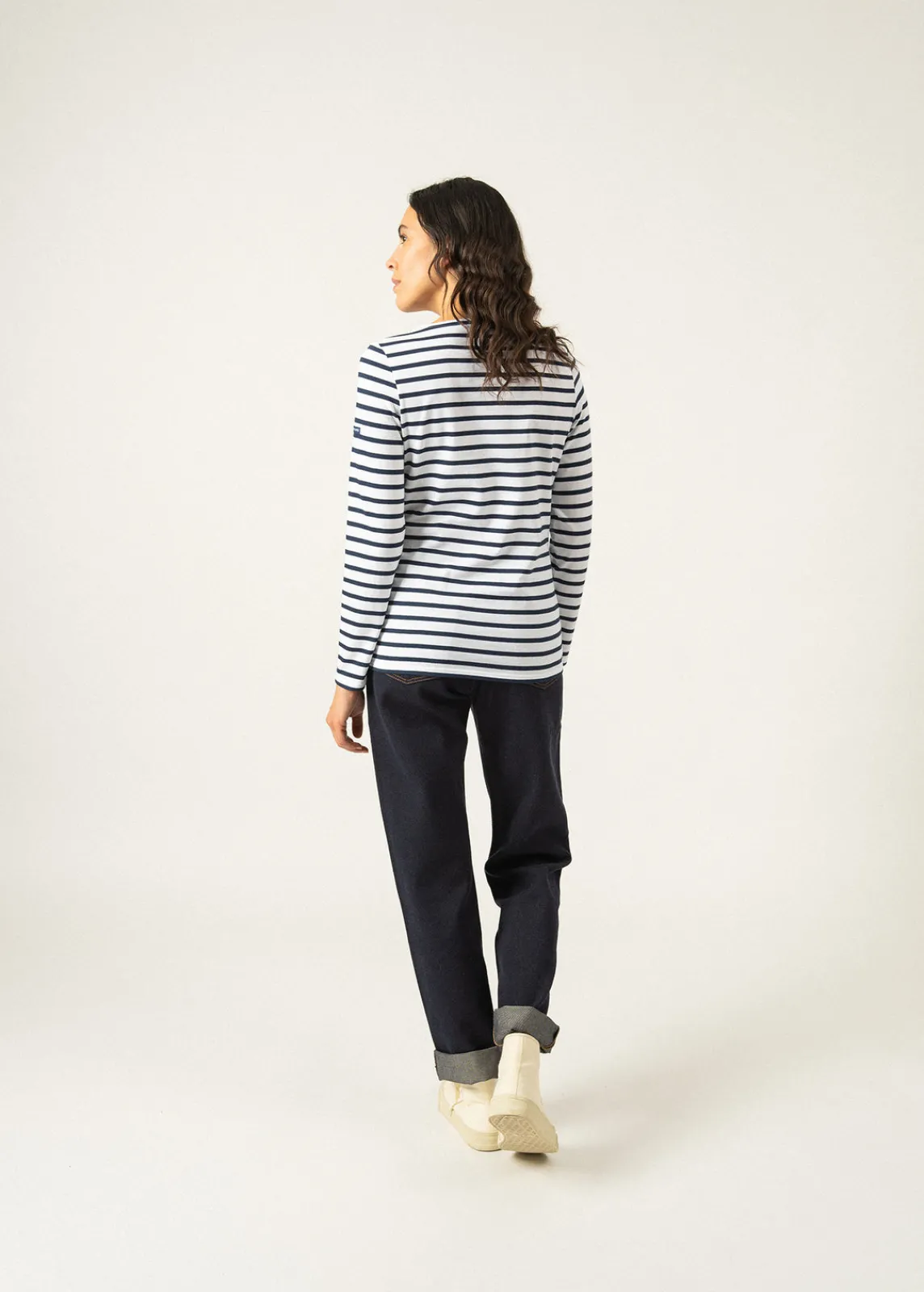 Saint James Sailor Striped Shirts*Minquidame striped sailor shirt Neige/marine