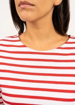 Saint James Sailor Striped Shirts|Sailor Striped Shirts*Minquiers unisex striped sailor shirt Neige/tulipe