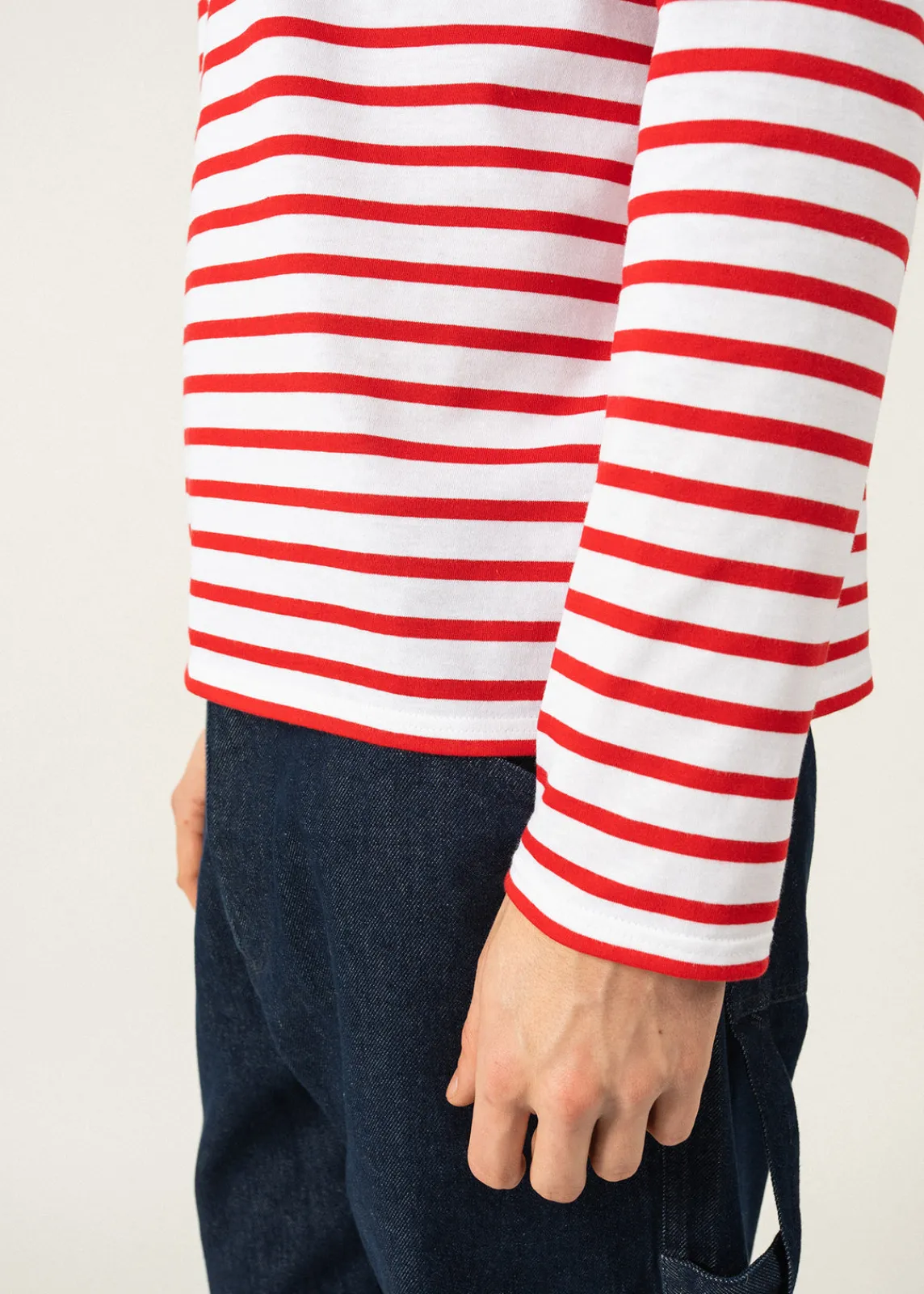 Saint James Sailor Striped Shirts|Sailor Striped Shirts*Minquiers unisex striped sailor shirt Neige/tulipe