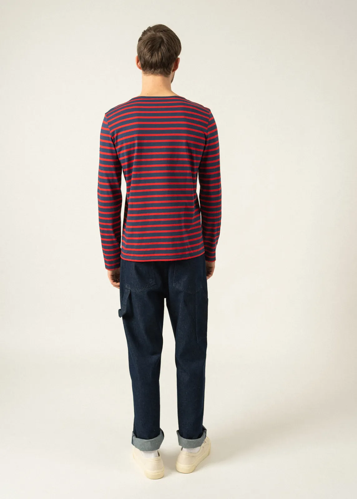 Saint James Sailor Striped Shirts*Minquiers unisex striped sailor shirt Marine/tulipe
