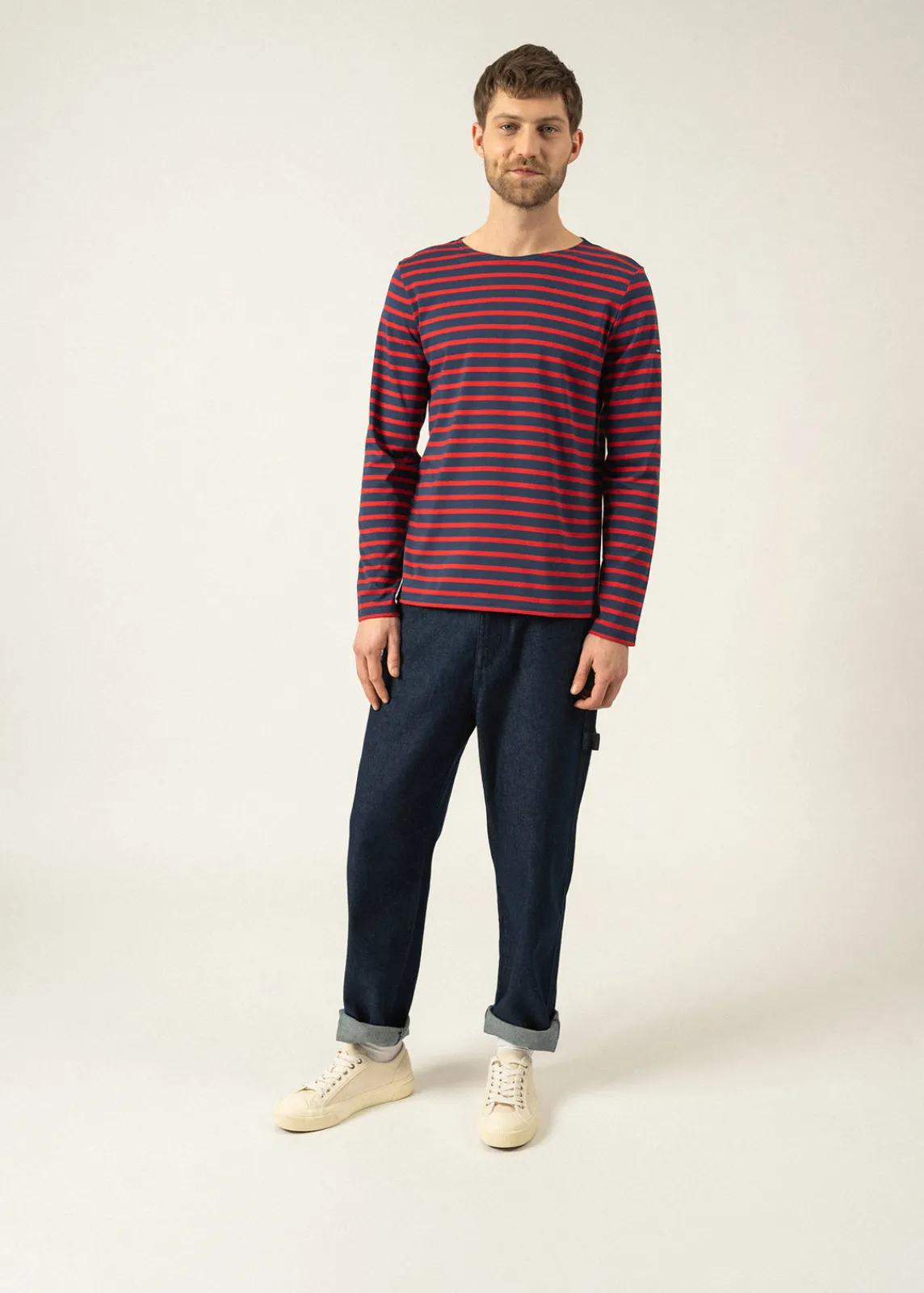 Saint James Sailor Striped Shirts*Minquiers unisex striped sailor shirt Marine/tulipe