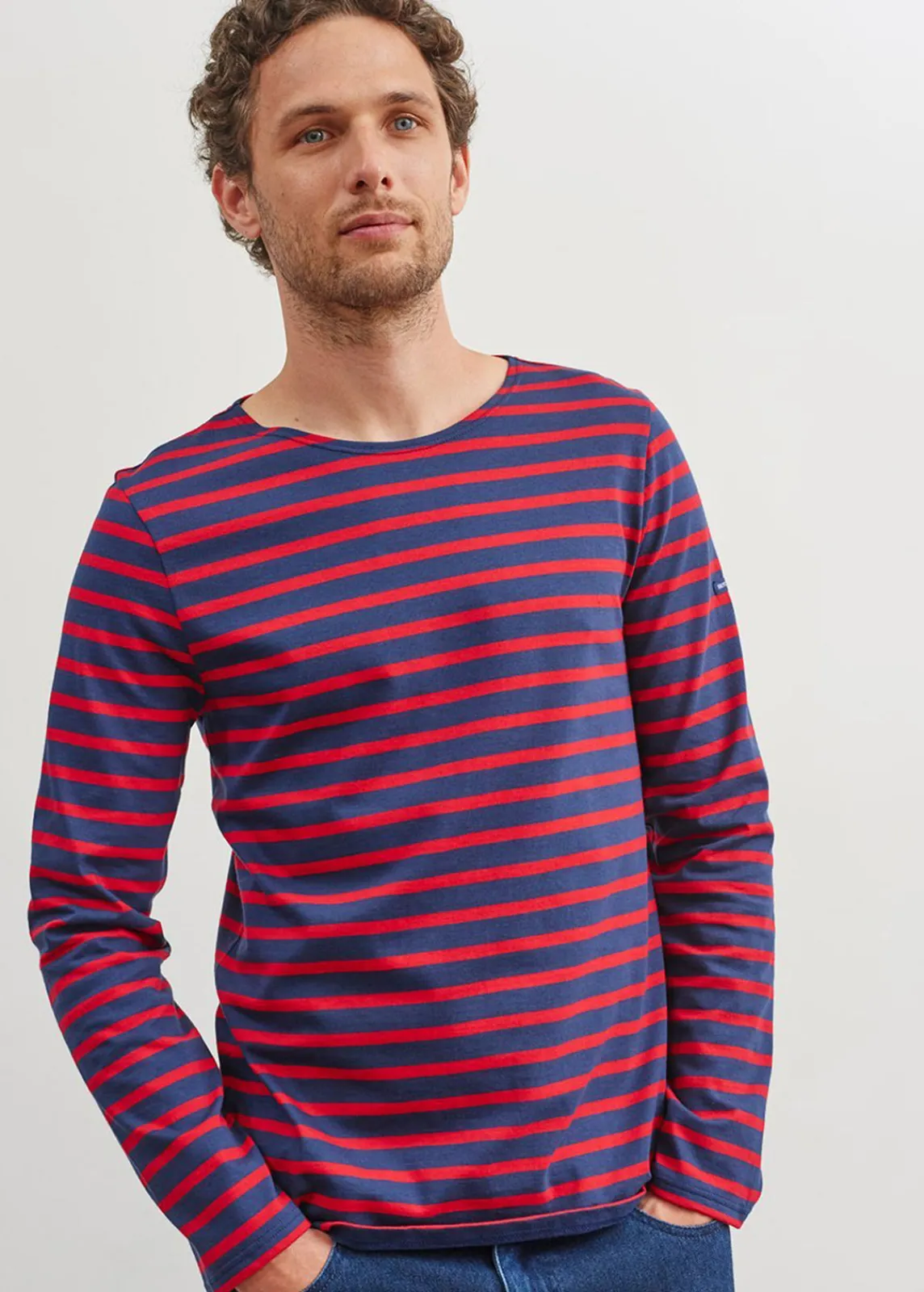 Saint James Sailor Striped Shirts*Minquiers unisex striped sailor shirt Marine/tulipe