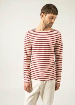 Saint James Sailor Striped Shirts*Minquiers unisex striped sailor shirt Ecru/persan