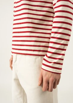 Saint James Sailor Striped Shirts*Minquiers unisex striped sailor shirt Ecru/persan