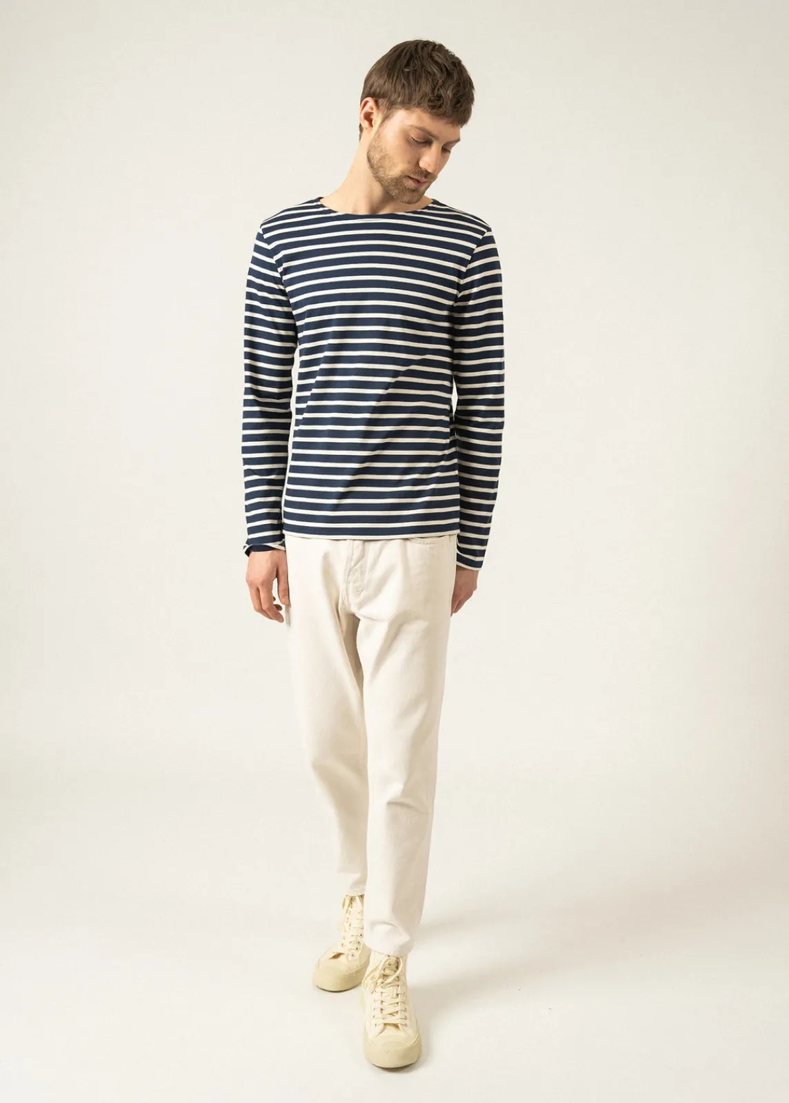 Saint James Sailor Striped Shirts|Sailor Striped Shirts*Minquiers unisex striped sailor shirt Marine/ecru