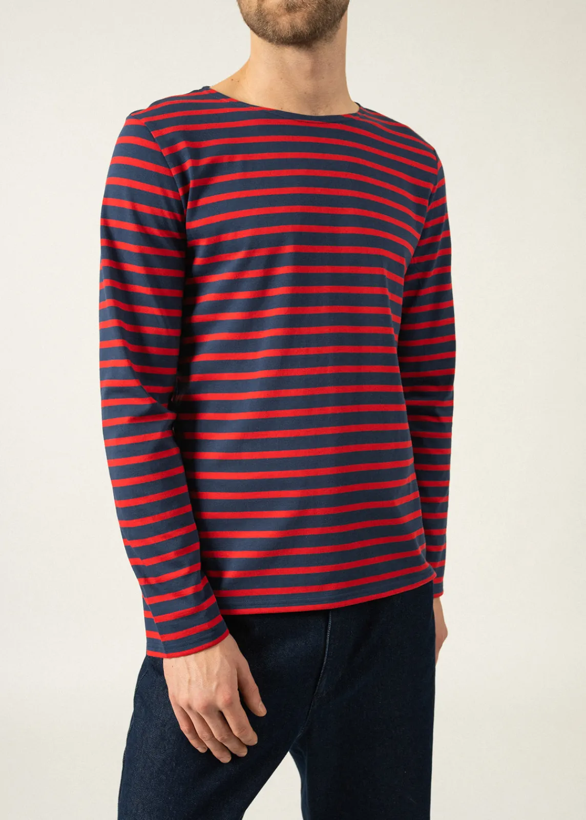 Saint James Sailor Striped Shirts|Sailor Striped Shirts*Minquiers unisex striped sailor shirt Marine/tulipe