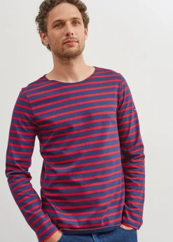 Saint James Sailor Striped Shirts|Sailor Striped Shirts*Minquiers unisex striped sailor shirt Marine/tulipe