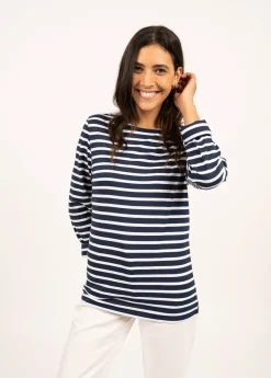 Saint James Sailor Striped Shirts|Sailor Striped Shirts*Minquiers unisex striped sailor shirt Marine/neige