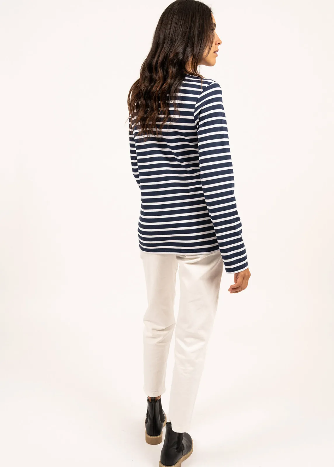 Saint James Sailor Striped Shirts|Sailor Striped Shirts*Minquiers unisex striped sailor shirt Marine/neige
