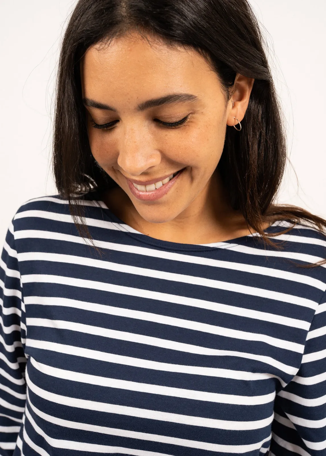 Saint James Sailor Striped Shirts|Sailor Striped Shirts*Minquiers unisex striped sailor shirt Marine/neige