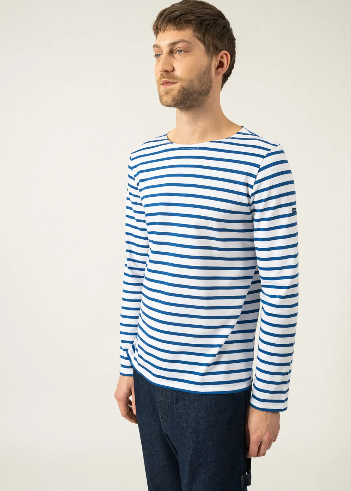 Saint James Sailor Striped Shirts|Sailor Striped Shirts*Minquiers unisex striped sailor shirt Neige/gitane