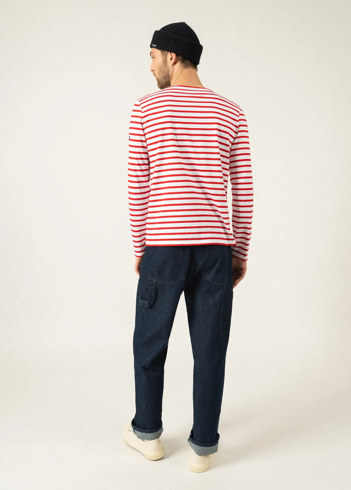 Saint James Sailor Striped Shirts*Minquiers unisex striped sailor shirt Neige/tulipe