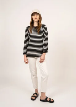 Saint James Sailor Striped Shirts|Sailor Striped Shirts*Minquiers unisex striped sailor shirt Noir/ecru
