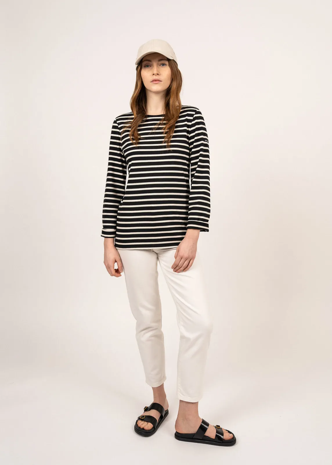 Saint James Sailor Striped Shirts|Sailor Striped Shirts*Minquiers unisex striped sailor shirt Noir/ecru