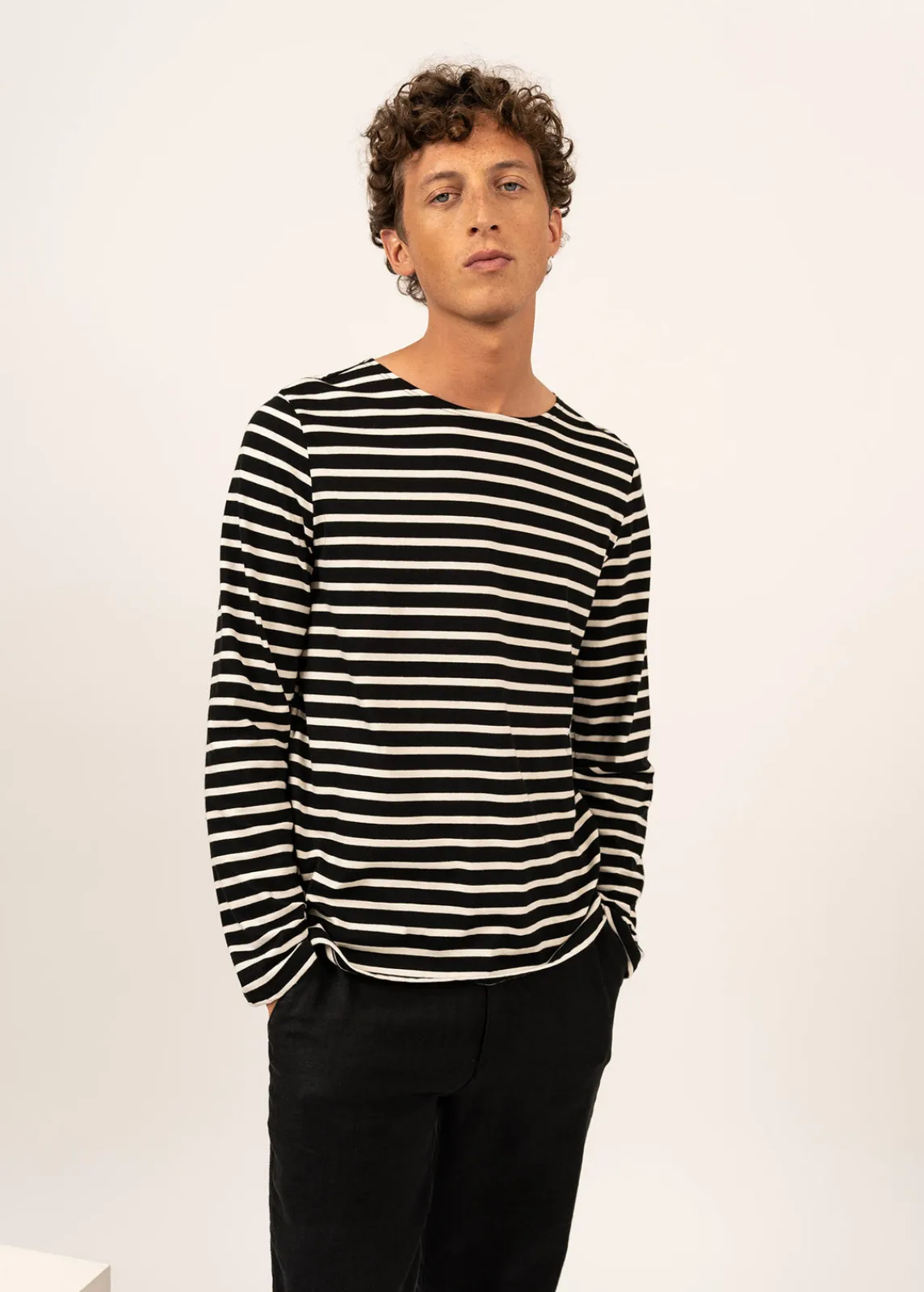 Saint James Sailor Striped Shirts|Sailor Striped Shirts*Minquiers unisex striped sailor shirt Noir/ecru