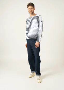 Saint James Sailor Striped Shirts|Sailor Striped Shirts*Minquiers unisex striped sailor shirt Neige/marine