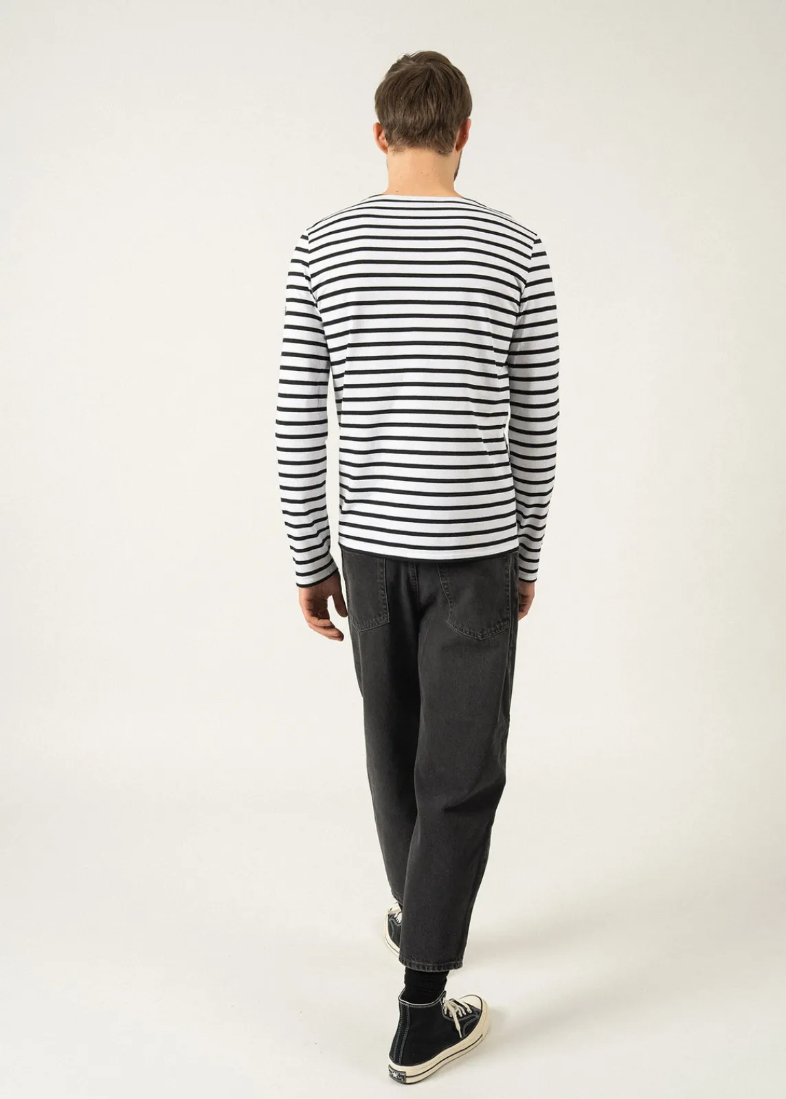 Saint James Sailor Striped Shirts|Sailor Striped Shirts*Minquiers unisex striped sailor shirt Neige/noir