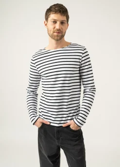 Saint James Sailor Striped Shirts|Sailor Striped Shirts*Minquiers unisex striped sailor shirt Neige/noir