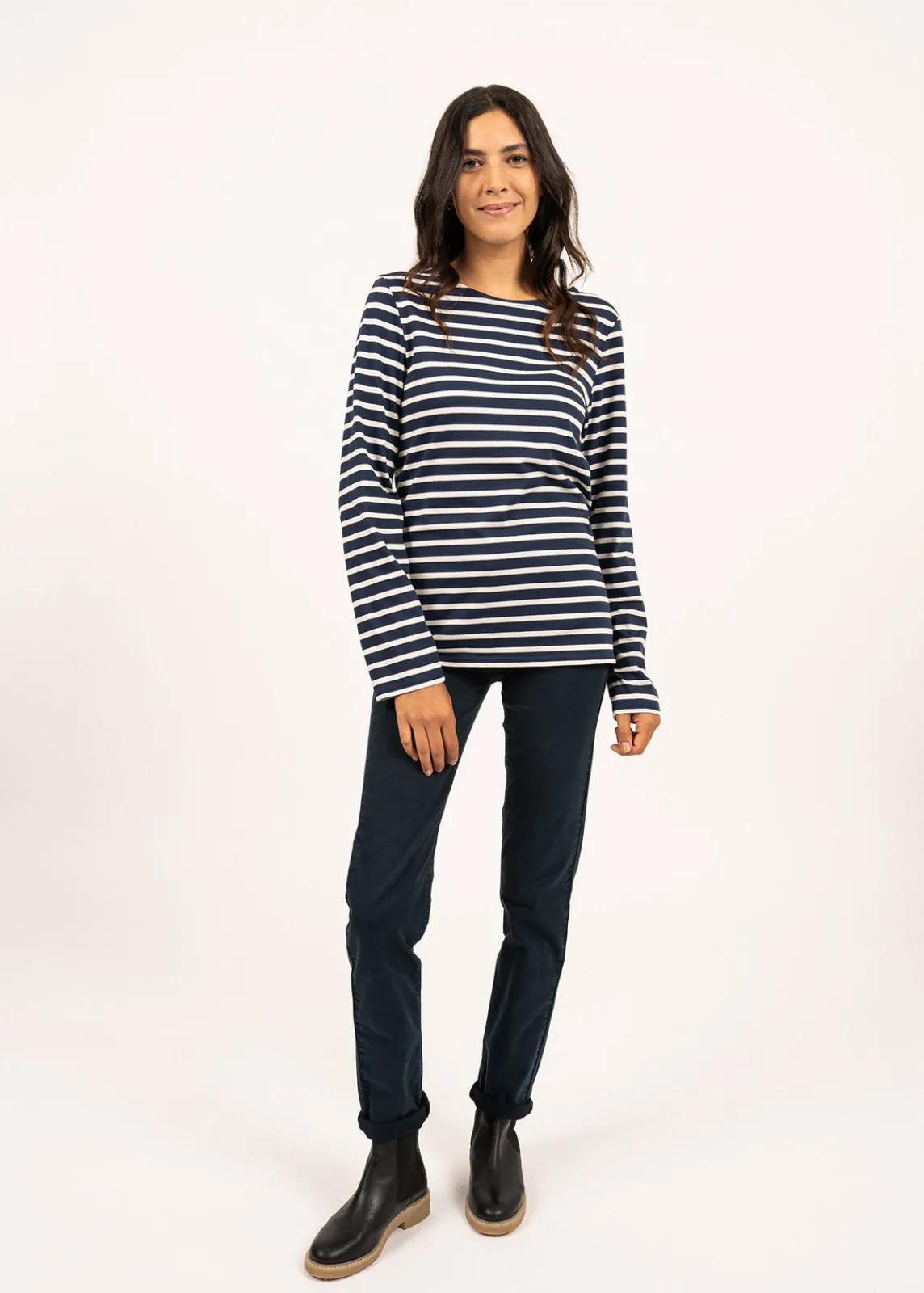 Saint James Sailor Striped Shirts*Minquiers unisex striped sailor shirt Marine/ecru