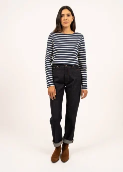 Saint James Sailor Striped Shirts|Sailor Striped Shirts*Minquilock iconic sailor striped shirt Marine/ecru