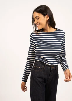 Saint James Sailor Striped Shirts|Sailor Striped Shirts*Minquilock iconic sailor striped shirt Marine/ecru
