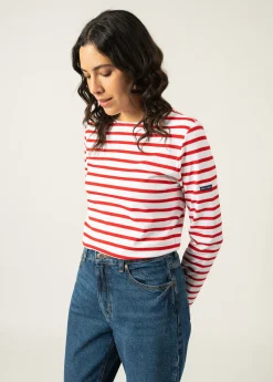 Saint James Sailor Striped Shirts*Minquilock iconic sailor striped shirt Neige/tulipe