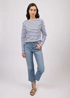 Saint James Sailor Striped Shirts*Minquilock iconic sailor striped shirt Neige/marine