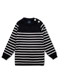 Saint James Sailor Jumpers*Moussaillon striped sailor jumper for babies Navy/ecume