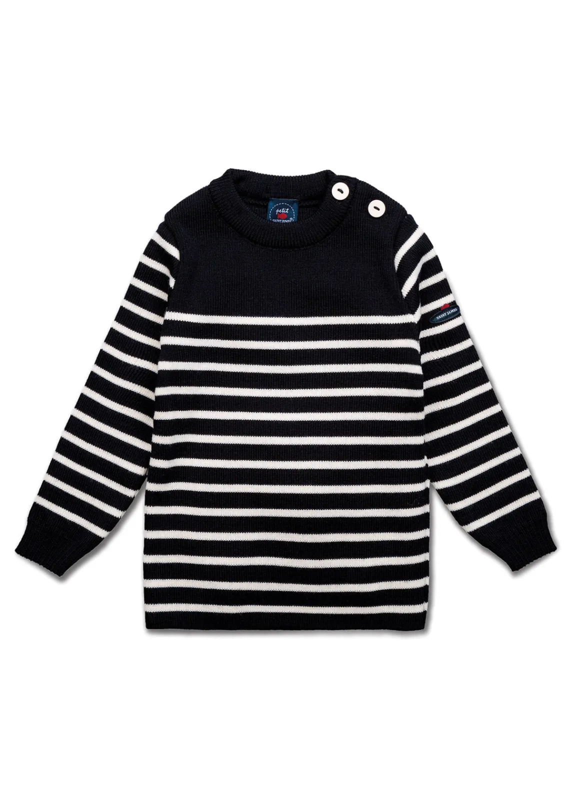 Saint James Sailor Jumpers*Moussaillon striped sailor jumper for babies Navy/ecume
