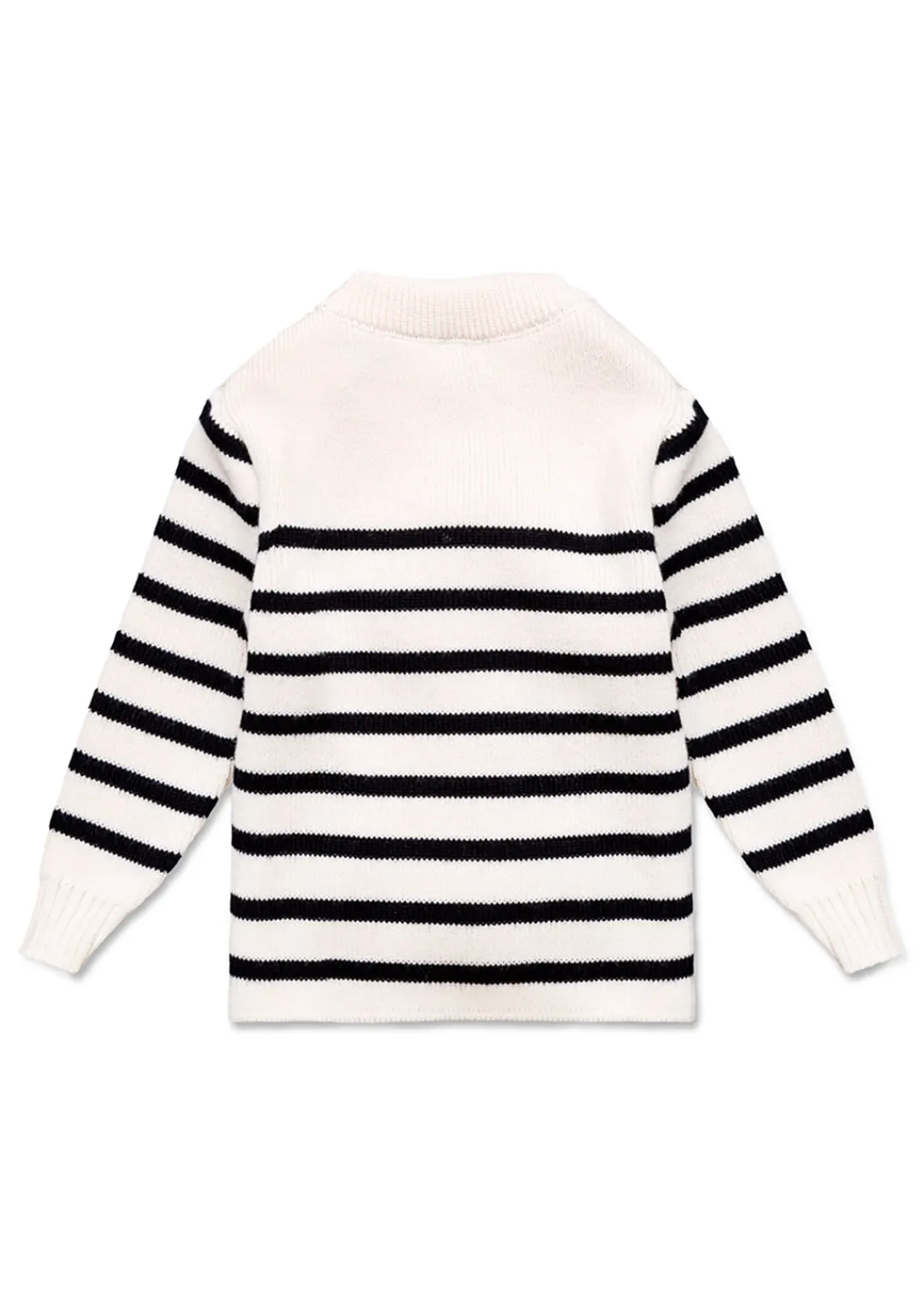 Saint James Sailor Jumpers*Moussaillon striped sailor jumper for babies Ecume/navy