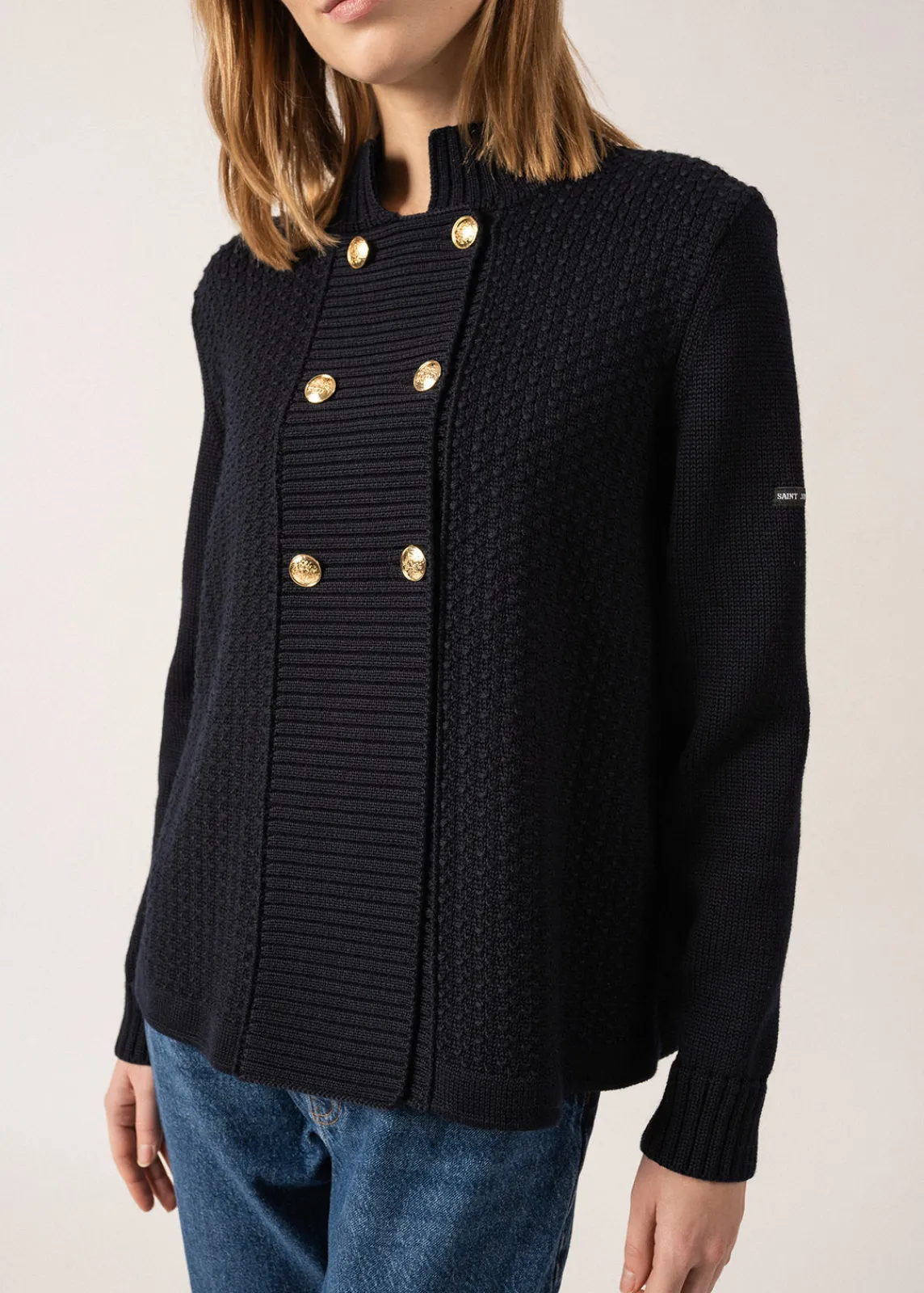 Saint James Accessories*Méribel Fancy Knit Jacket Navy