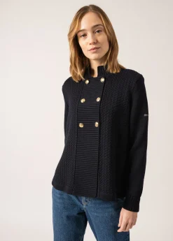 Saint James Jumpers, Cardigans, Jackets*Méribel Fancy Knit Jacket Navy