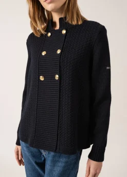 Saint James Jumpers, Cardigans, Jackets*Méribel Fancy Knit Jacket Navy