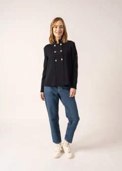 Saint James Scarves*Méribel Fancy Knit Jacket Navy