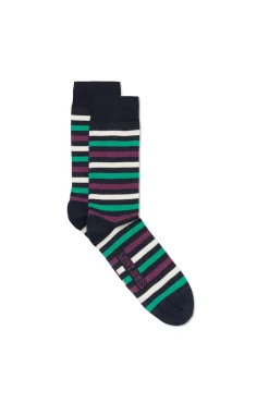 Saint James Shoes & Socks*Multicolour striped socks Marine/prune