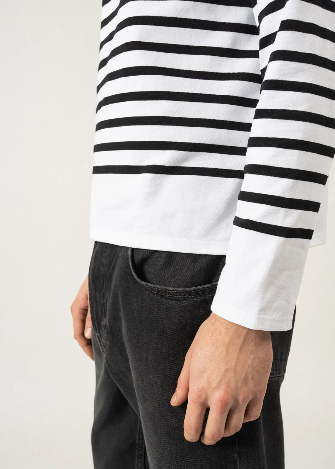 Saint James Sailor Striped Shirts|Sailor Striped Shirts*Naval authentic striped sailor shirt Neige/noir