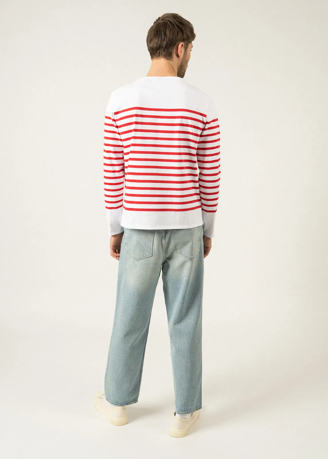 Saint James Sailor Striped Shirts|Sailor Striped Shirts*Naval authentic striped sailor shirt Neige/tulipe