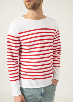 Saint James Sailor Striped Shirts|Sailor Striped Shirts*Naval authentic striped sailor shirt Neige/tulipe