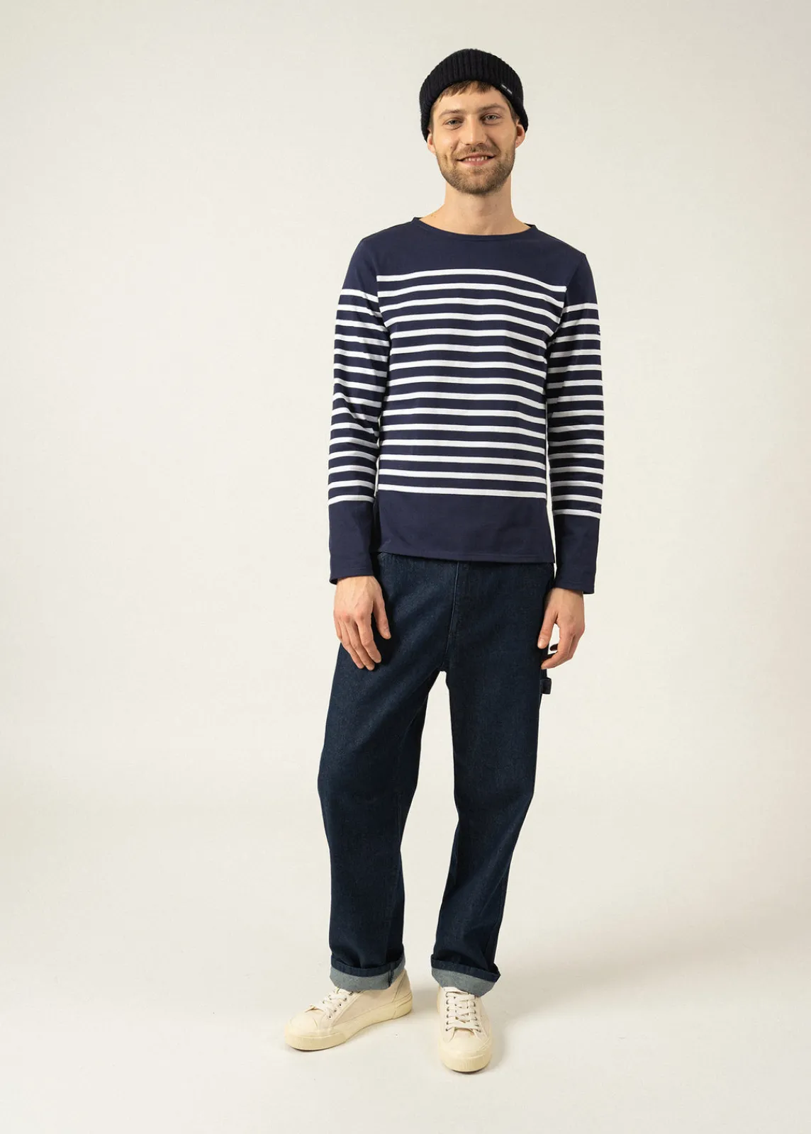 Saint James Sailor Striped Shirts*Naval authentic striped sailor shirt Marine/neige