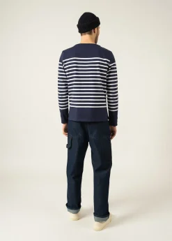 Saint James Sailor Striped Shirts*Naval authentic striped sailor shirt Marine/neige