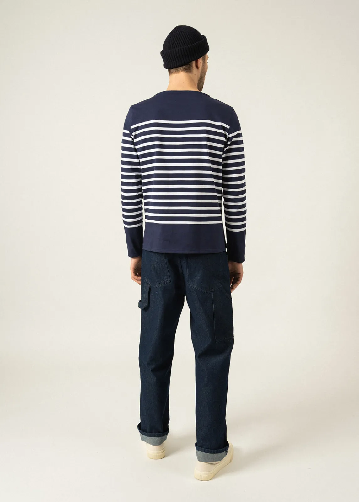 Saint James Sailor Striped Shirts*Naval authentic striped sailor shirt Marine/neige