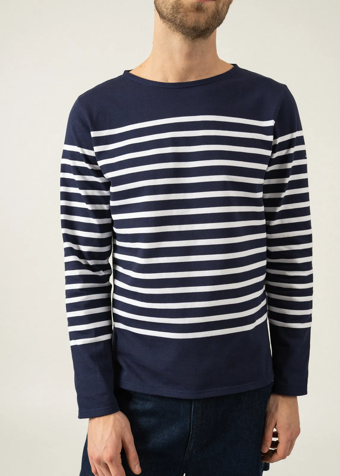 Saint James Sailor Striped Shirts*Naval authentic striped sailor shirt Marine/neige