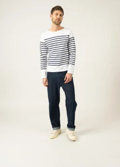 Saint James Sailor Striped Shirts*Naval authentic striped sailor shirt Neige/marine