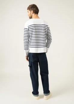 Saint James Sailor Striped Shirts|Sailor Striped Shirts*Naval authentic striped sailor shirt Neige/marine