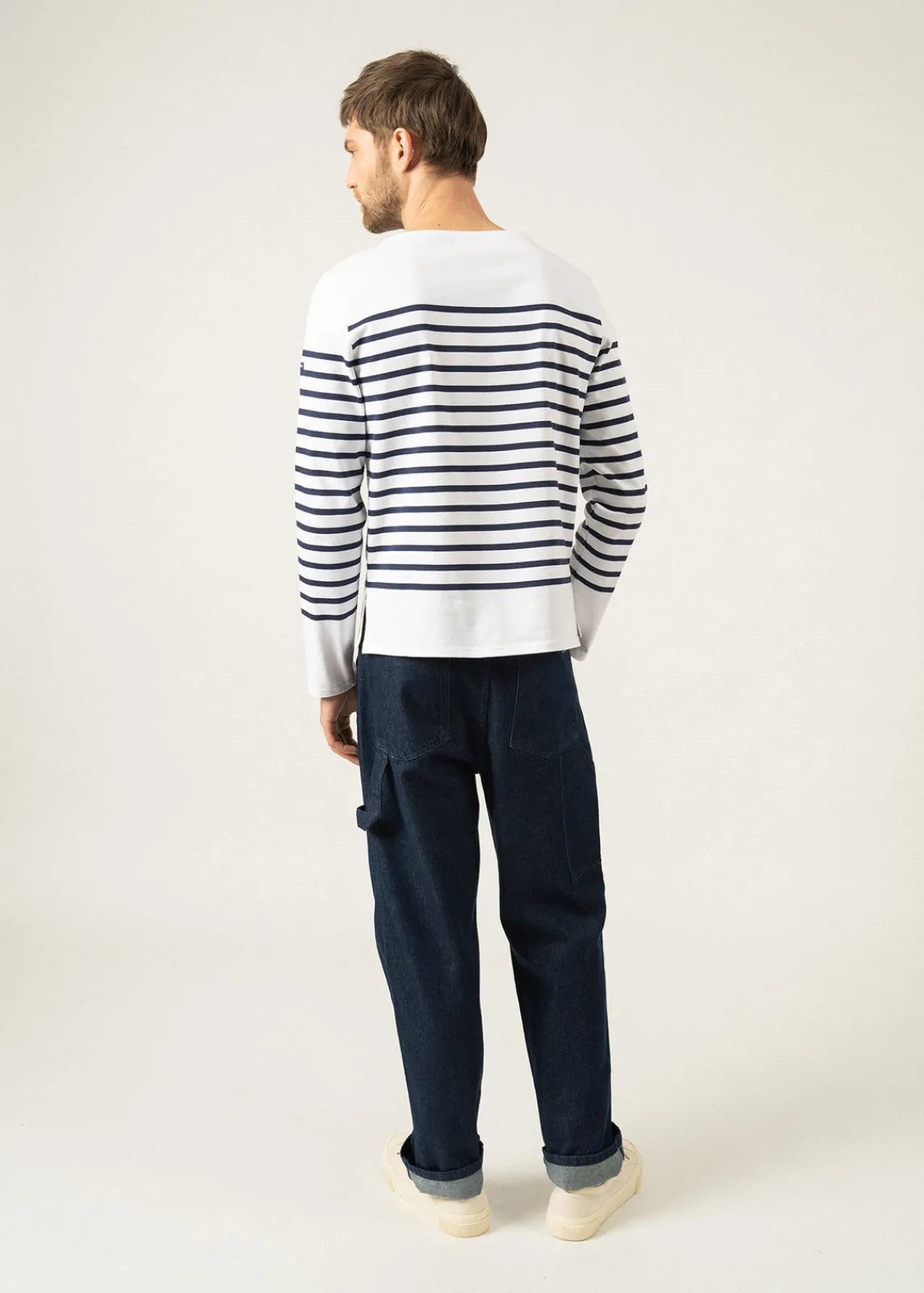 Saint James Sailor Striped Shirts|Sailor Striped Shirts*Naval authentic striped sailor shirt Neige/marine